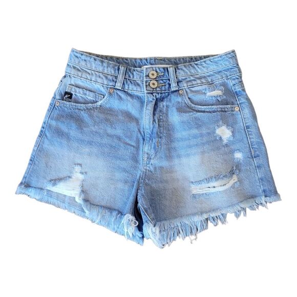 Kancan High-waisted Distressed Denim Jean Shorts Size 3/25 - Picture 1 of 5